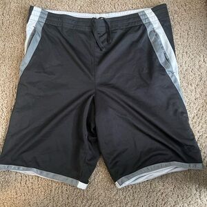 Men's Black and Gray Athletic Shorts